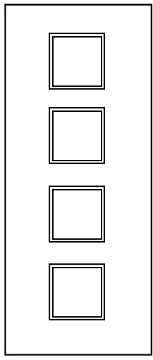 Pattern 9 - 30 Minute Fire Door with 2 Glass Panes - Oak, Walnut, Ash, Grey, White Options